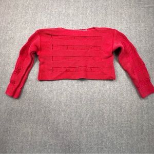 YoYok Womens Sweater Red‎ Size Small Retro Vintage Cropped